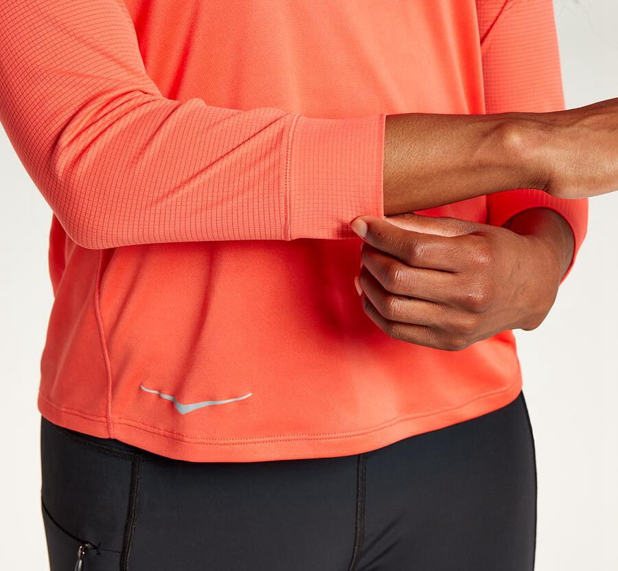 Hoka One One Performance 3/4 Sleeve Top Dam - Orange - GDANF-8325